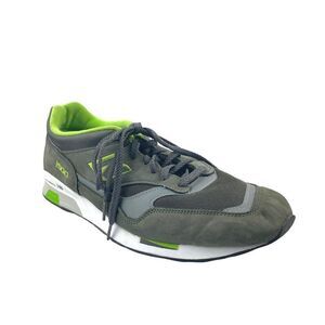 New Balance Men's Olive, Neon Green & Grey Suede Leather 1500 Sneakers US 13 D